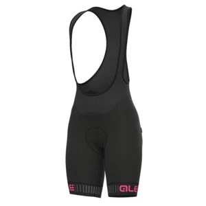 ALE Womens Cycling Bib Shorts - Traguardo Pragma - Padded, Black/Pink L11551518 - Picture 1 of 2