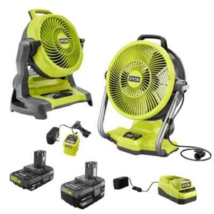 ONE+ 18V Cordless Hybrid WHISPER SERIES Misting Air Cannon Fan and Bucket Top Mi - Picture 1 of 8