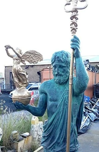 Sculpture Greek Mythology God Zeus Roman Jupiter Statue Resin Impressive 2.2m - Picture 1 of 5