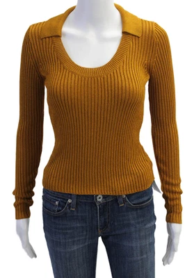 Suéter feminino Intermix manga comprida gola redonda bronze marrom tamanho pequeno - Imagem 1 de 4