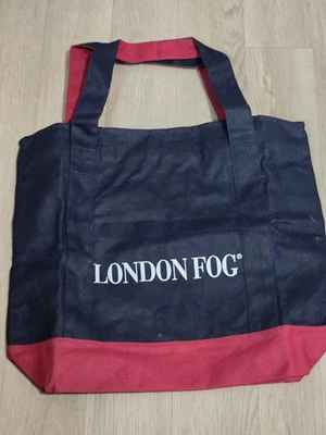NUEVO Bolso de Mano London Fog Carry Todo de Lona Azul Marino y Rojo con Cremallera  Foto 1 de 4