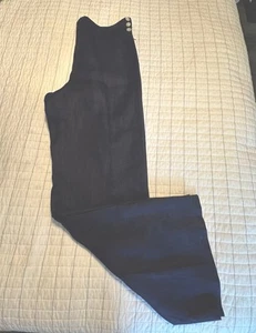 Pantalone Lauren Ralph Lauren 100% lino gamba larga zip laterale blu navy taglia 10 - Foto 1 di 10