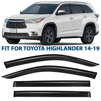 Deflectores de ventana lateral protectores de lluvia para Toyota Highlander 2014-2019 Foto 1 de 4