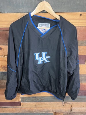 Retro Kentucky Wildcats NCAA Vintage Black Windbreaker Jacket Med Genuine Stuff - Image 1 of 4