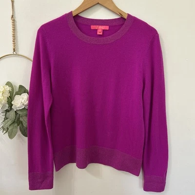 Suéter para mujer Lilly Pulitzer Prita cachemir cuello redondo ribete brillante talla mediana Foto 1 de 4