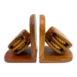 Libro polea madera envío náutico termina vintage - Imagen 1 de 10