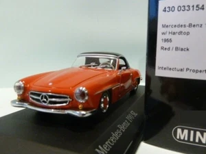 WOW EXTREMELY RARE Mercedes W121 190SL Hard Top 1955 Red Black 1:43 Minichamps - Picture 1 of 3