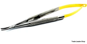 Soporte de aguja Castroviejo CURVADO con bloqueo TC oro sutura quirúrgica NATRA 4 TAMAÑOS - Imagen 1 de 4