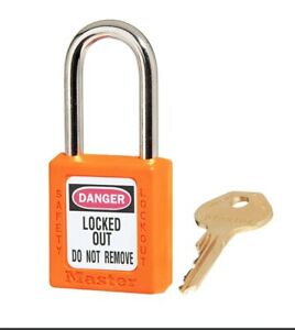 6 X Master Lock 410 Safety Lockout Padlock / Isolation Lock - Orange