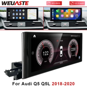 4GB+64GB For Audi Q5 Q5L 2018-2020 12.3'' Android Car GPS Radio Wireless Carplay - Picture 1 of 10