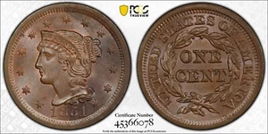 1851 1C - PCGS MS62BN - Picture 1 of 9