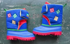 New! Vintage Healthtex Color-Block A B C Rainbow Insulated Snow Boots Size 6  - Picture 1 of 12