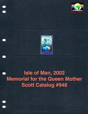 $9.25 Scott Value - 2002 ISLE OF MAN GB UK Queen Mother Memorial CV MNH NH UMM - Image 1 of 4