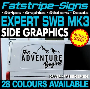 passend für Peugeot Expert MK3 SWB L1 Adventure Starts Grafik Aufkleber Camper Van - Bild 1 von 2