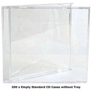 200 x Clear Standard Single CD Jewel Case (Carton Only NO Tray) OUTER Case Only - Afbeelding 1 van 2