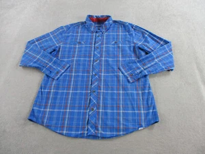Adidas Shirt Mens 2XL XXL Blue Plaid Silas Skateboarding Lightweight Button Up - Picture 1 of 12