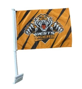 99719 WESTS TIGERS NRL TEAM LOGO CAR WINDOW SUPPORTER FLAG - Picture 1 of 1