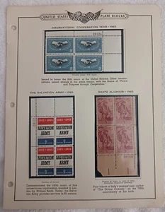 U.S - LOT OF PLATE BLOCKS ON ALBUM PAGES - MNH #860 - Picture 1 of 12