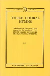 Three Choral Hymns Vocal Score SCTB Chorus Piano 1930 Vaughan Williams Curwen Ed - Picture 1 of 6
