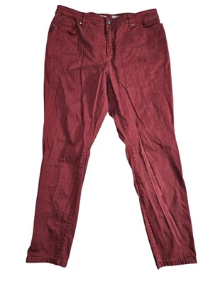 Pantalones de mezclilla Style & Co para mujer 16 rojos curvilíneos ajustados elásticos informales Foto 1 de 4