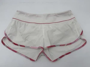 Lululemon SPEED SHORT SZ 8 White With Pink Trim WDW Wet Dry Warm - Picture 1 of 15