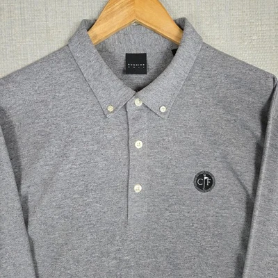 DUNNING x CONWAY фермы мужской размер XL длинным рукавом рубашка-поло серый кнопка серый гольф - Изображение 1 из 4