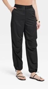 🌻 A New Day Women's High-Rise Parachute Pants Black Size 6 🆕 - Picture 1 of 7