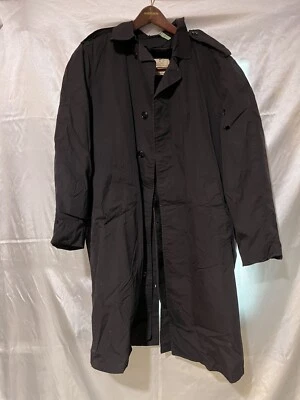 US ARMY WWII All Weather Coat Trenchcoat Removable Lining Black Sz 44L Vintage - Image 1 of 4