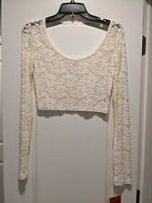 Mossimo Cream Lace Crop Top Bellydance Choli Size S NWT