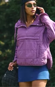 Free People Movement Pippa Pullover Packable Puffer Jacket Violet Purple S NWT - Picture 1 of 6
