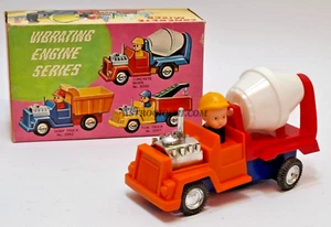 NFIC CONCRETE MIXER HONG KONG BATTERY OPERATED VIBRATION VINTAGE '70 NEW IN BOX - Picture 1 of 12