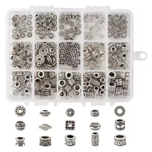 300 Stck. Gemischt Tibetisches Silber Legierung Großes Loch Perlen Metall Zwischenring Handwerk 5 ~ 12 mm - Bild 1 von 12