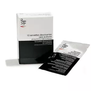PEGGY SAGE 10 SERVIETTES DISSOLVANTES SANS ACETONE DEMAQUILLE LES ONGLES - Picture 1 of 1