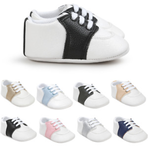 Newborn Baby Crib Shoes Infant Toddler Boy Girl Saddles Shoes PreWalker Trainers