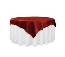 10 Pack- 72x72 inches Burgundy Square SATIN TABLE OVERLAYS 