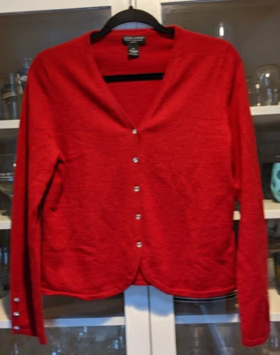 SUÉTER DE CACHEMIR ROJO DANIEL BISHOP TALLA PL Foto 1 de 4