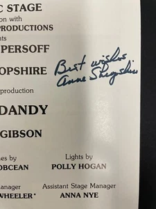 Handy Dandy 1984 Playbill Lyric Stage Boston Autographed Signed Anne Shropshire - Picture 1 of 3