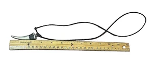 Pewter Tusk Horn Pendant Necklace, 12", Handmade, Durable - Picture 1 of 3