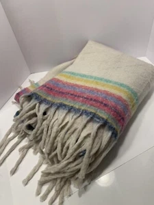 NWT Free People Skye Stripe Fringe Throw Blanket - Picture 1 of 3