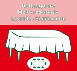 tovaglia plastificata rettangolare cm 140 x 240 tinta unita colori misti - Foto 1 di 46