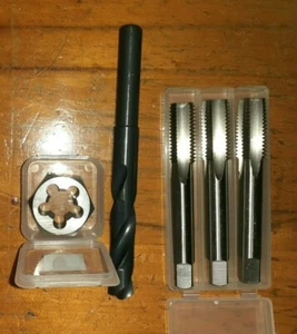 M20 x 2.5 RH HSS Hand Tap set Taper Inter bottom +HSS Hex Die Nut+tapping drill - Picture 1 of 1