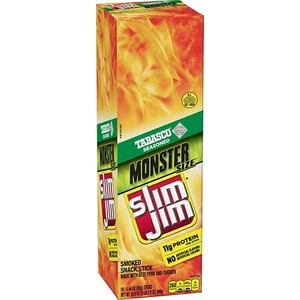 Palos de carne ahumada Jim Monster delgados Tabasco 1,94 oz. Palos (18 unidades) - Imagen 1 de 3