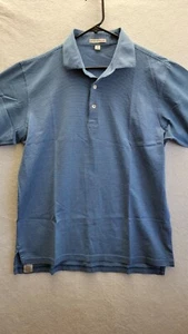 Peter Millar Men's Medium Blue Stripe Polo Shirt - Picture 1 of 9