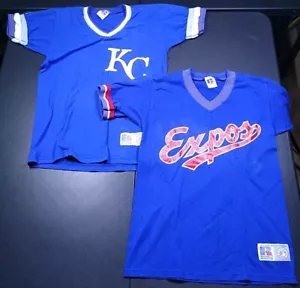 Maglietta uniforme vintage anni '80 Russell Athletic Youth Expos #11 & KC #4 taglia L - Foto 1 di 18