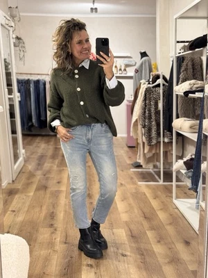 ELIAS RUMELIS Jeans "LEONA DESTROYED" Relaxed Fit Berry Blue Size 25 (C1) - Image 1 of 4