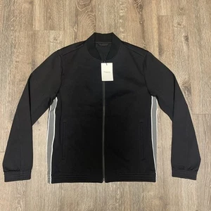 NUEVO CON ETIQUETAS Theory Medium M Bomber Para hombres Chaqueta Negra con Cremallera Tech Face Ponte NUEVO - Imagen 1 de 9