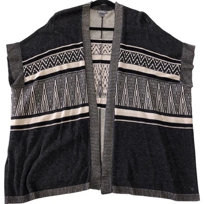 Eddie Bauer Suéter Encogido de hombros Para Mujer Talla XL Negro Cárdigan Azteca Vacaciones Invierno Foto 1 de 4