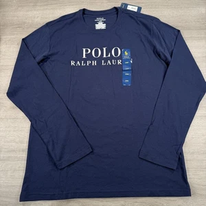 Camisa Polo Ralph Lauren Para Hombre Grande Azul Marino Manga Larga Explica Dormir - Imagen 1 de 8