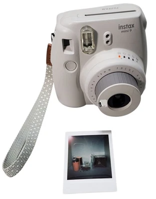 Genuine Fuji Instax Mini 9 Instant Camera  Smokey White TESED NO BATTERY COVER - Image 1 of 4