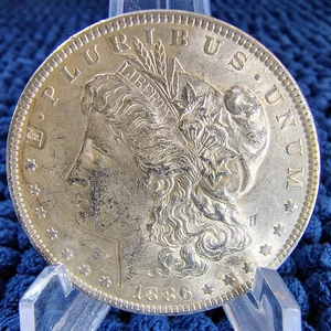1886 Morgan Silver Dollar - Philadelphia - 90% Silver - AU Cond. - Natural Color - Picture 1 of 15